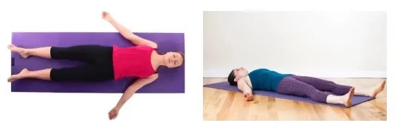 Leave yourself relaxed and lie down in a relaxed position (Corpse pose)