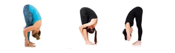 Stand in an inverted 'V' shape (Standing forward bend)