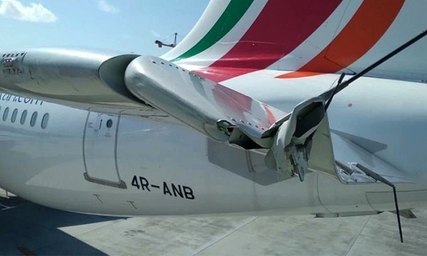 Maldives, Sri Lanka Air Plane Crash with Ground Vehicle and Severely Damaged