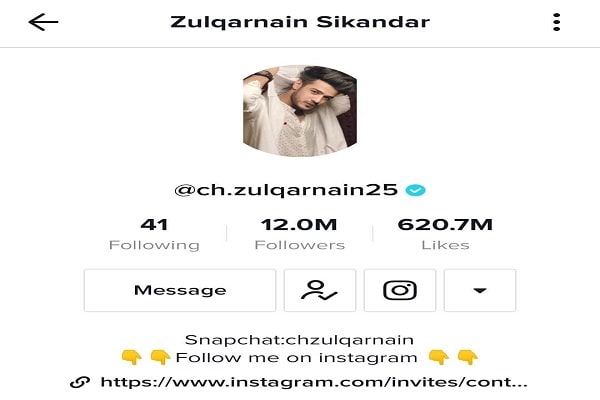 TikToker Zulqarnain Sikandar Crossed the Milestone on Instagram
