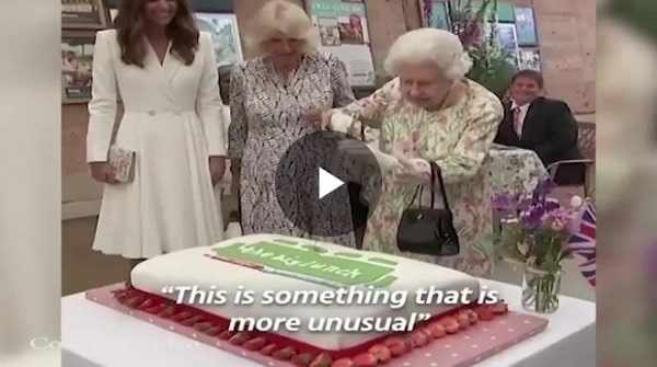 The Queen Fails to Cut the Cake With the Sword