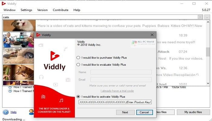 Viddly Youtube Downloader 5.0.327/8 Download Latest Version for PC