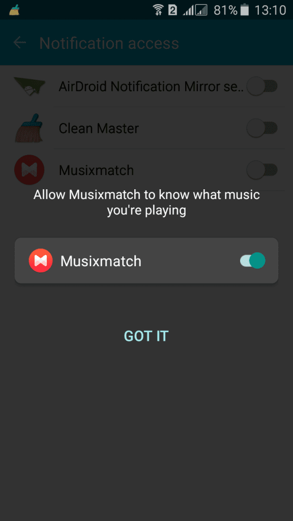 Musixmatch Lyric