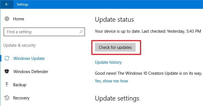 Upgrade to Windows 10 Creators Update