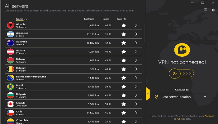 CyberGhost VPN Free Download Offline Installer for Windows 7/8/10 PC