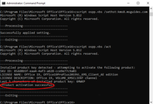 Activate Office manually using KMS