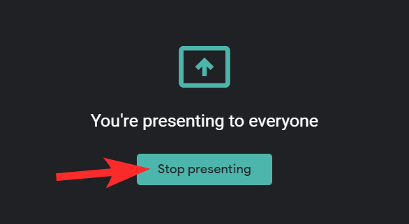 Google Meet Stop Presenting button