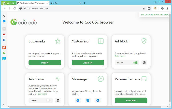 Coc Coc Browser Download Offline Installer for 32/64-bit Windows 10/7 PC