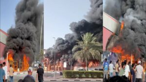 Fire in Dragon Mart Dubai Today