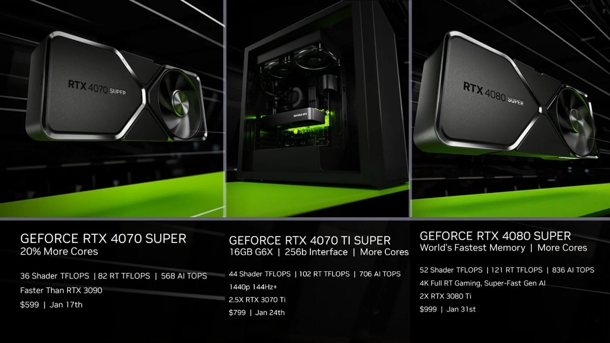 Nvidia RTX 4070 Super Series 4080 Graphics Cards