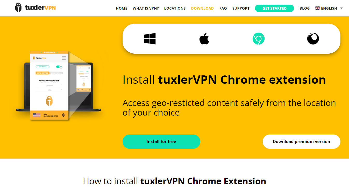 Tuxler VPN for Chrome Download Free Browser Extension